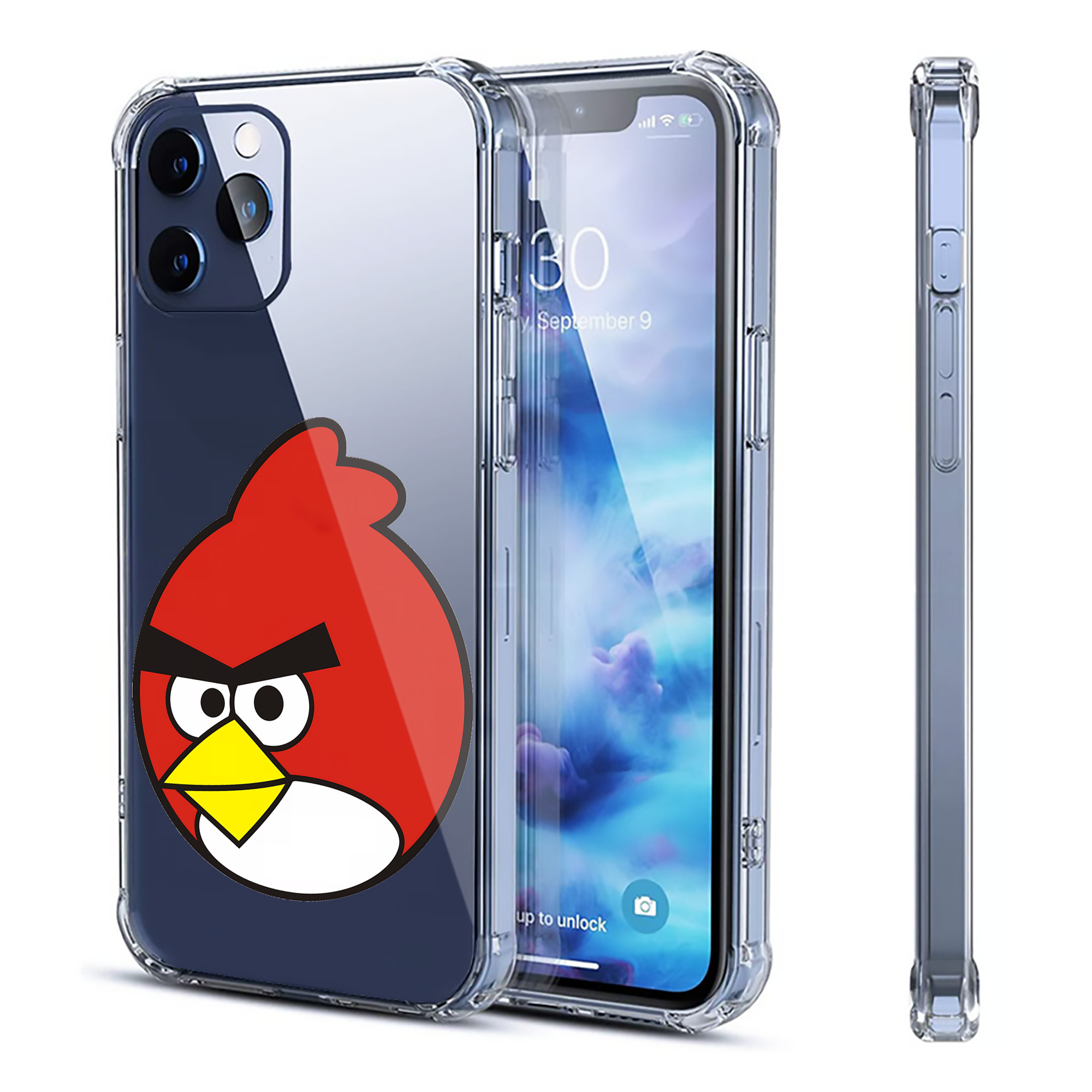 （画像用） Angry Birds アングリーバード 【iPhone 12シリーズ対応】透明スマホケース（クリアソフトケース）